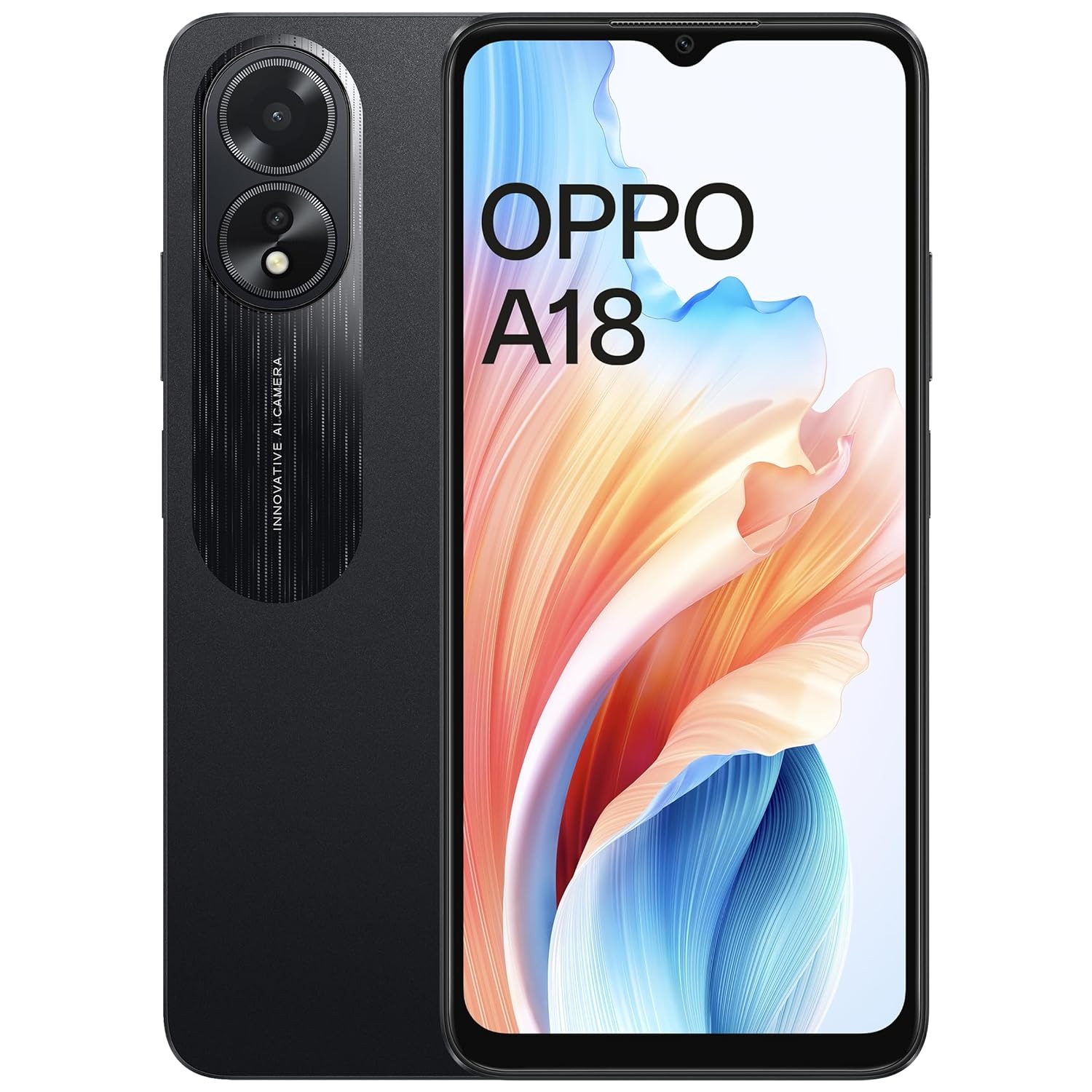 OPPO A18 (Glowing Black, 64 GB)  (4 GB RAM) - Glowing Black, 4GB-64GB