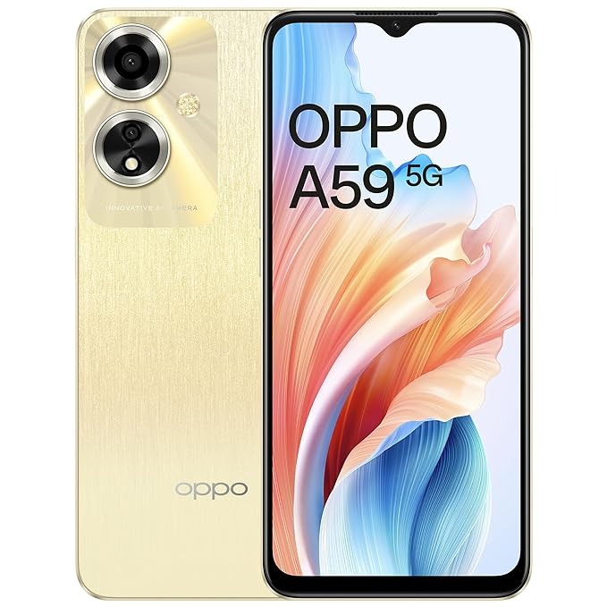 OPPO A59 5G (Silk Gold, 128 GB)  (6 GB RAM) - Gold, 6GB-128GB