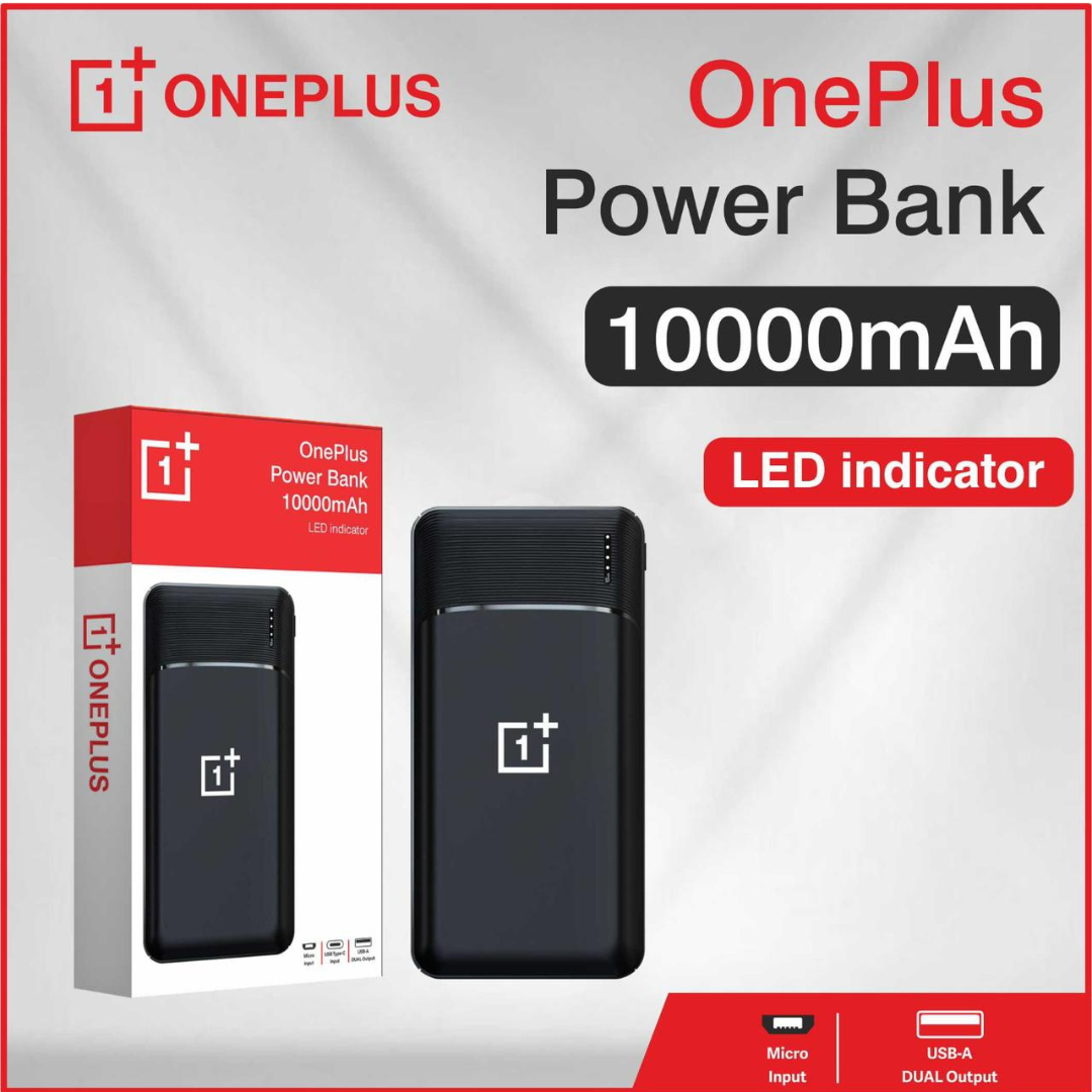 OnePlus OG Power Bank   {Pure 10000 mAh ,2 USB PORT} - Black