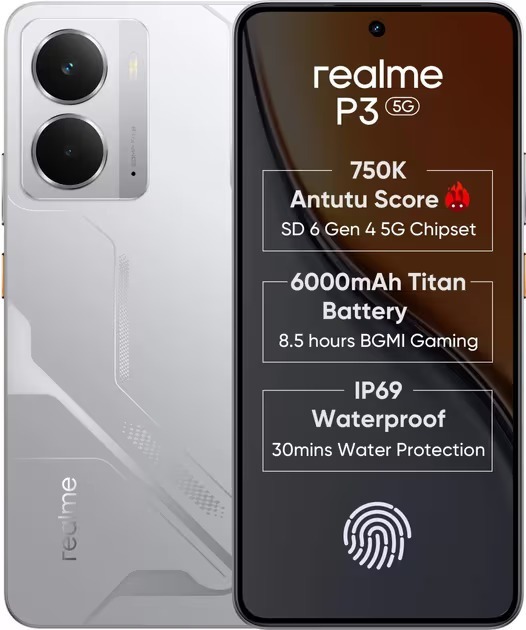 Realme P3 5G  (Silver Space  6GB +128GB)