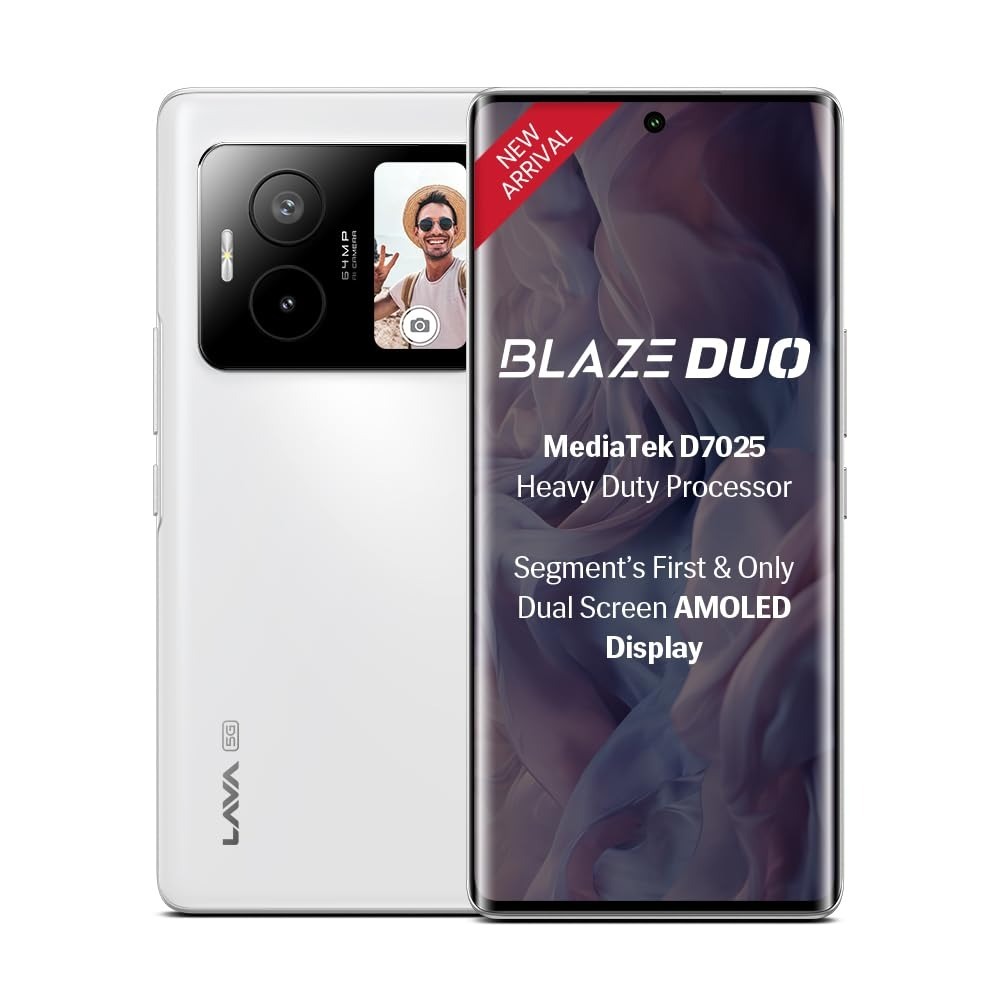 Lava Blaze Duo 5G (Celestial White, 8GB RAM, 128GB Storage)