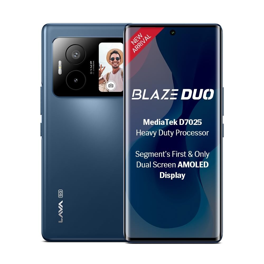 Lava Blaze Duo 5G (Celestial Blue, 6GB RAM, 128GB Storage)