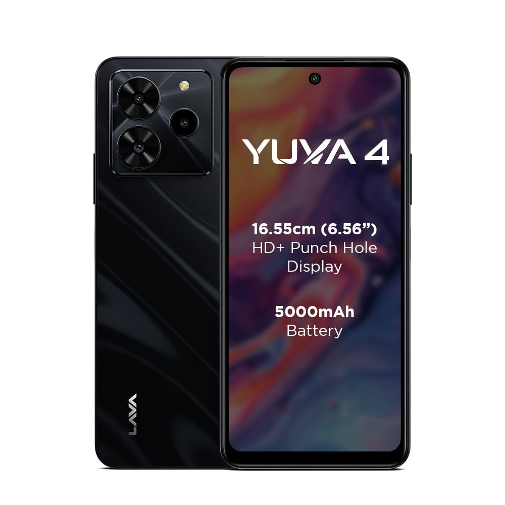 Lava Yuva 4 (Glossy BLACK, 4 GB RAM, 64 GB Storage)