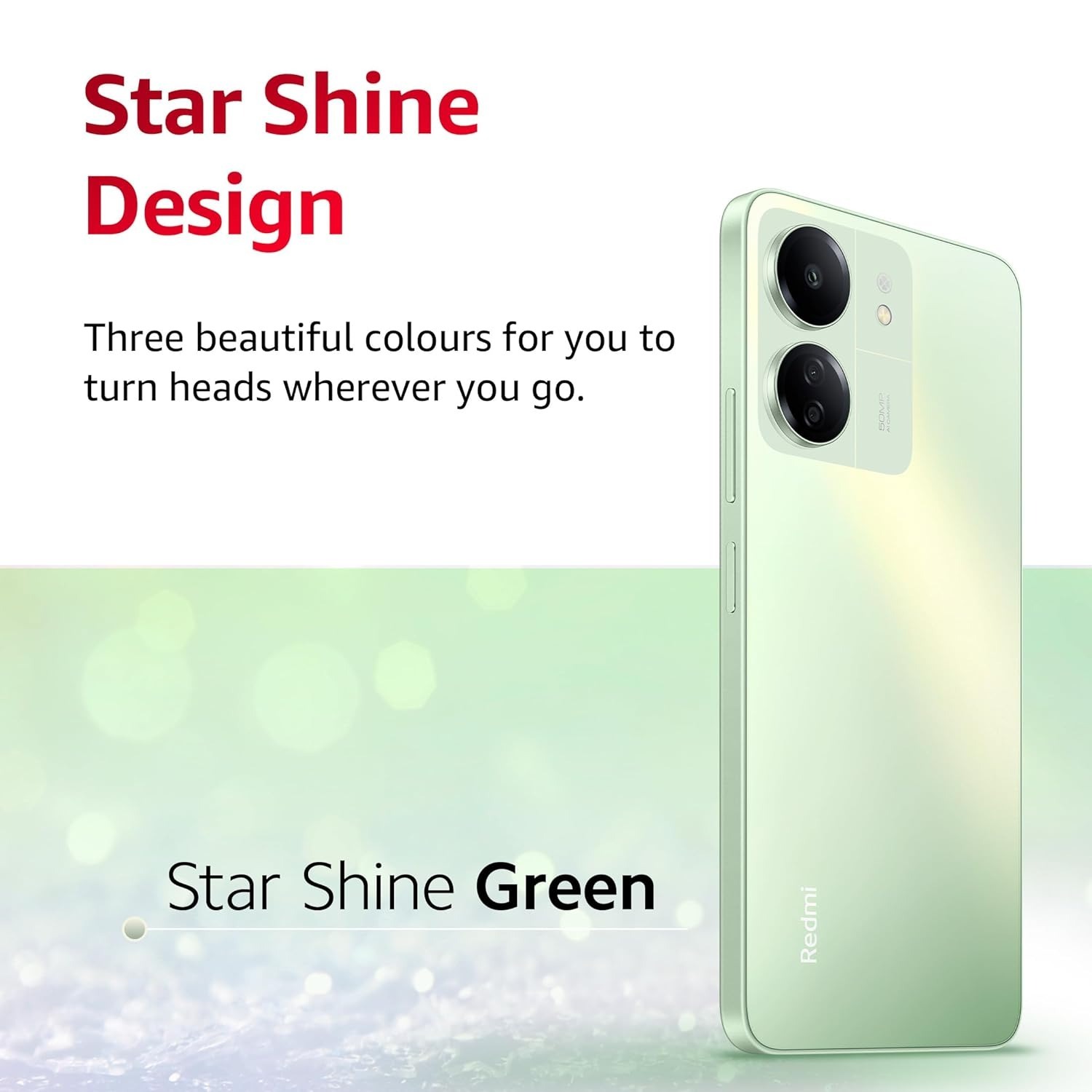 REDMI 13c (Starshine Green, 128 GB)  (6 GB RAM) - Green, 6GB-128GB