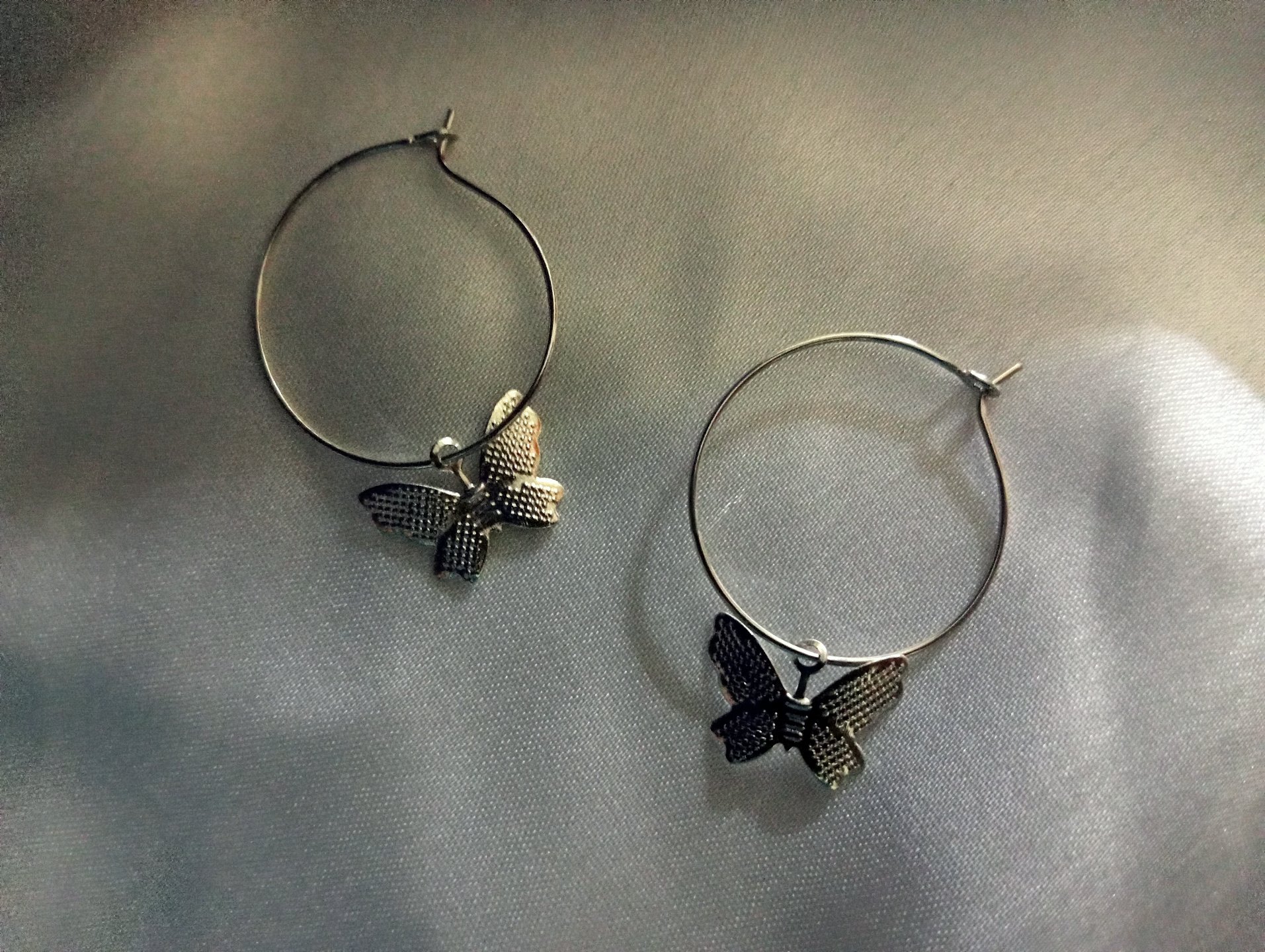 Silver Butterfly Hoop Earrings  Feeling Pretty Sparkly