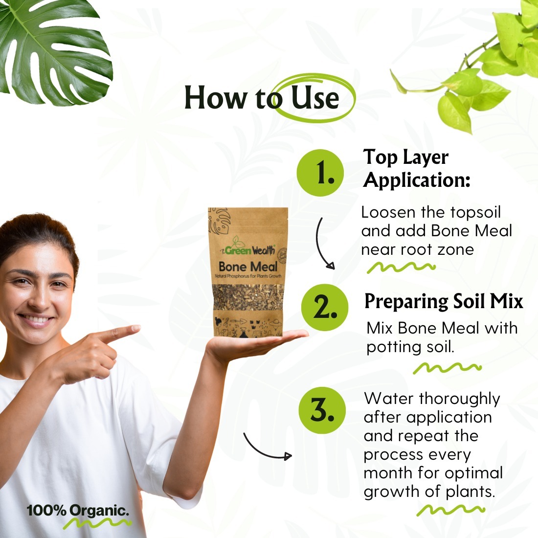 TheGreenWealth Bone Meal  - 1000 GM