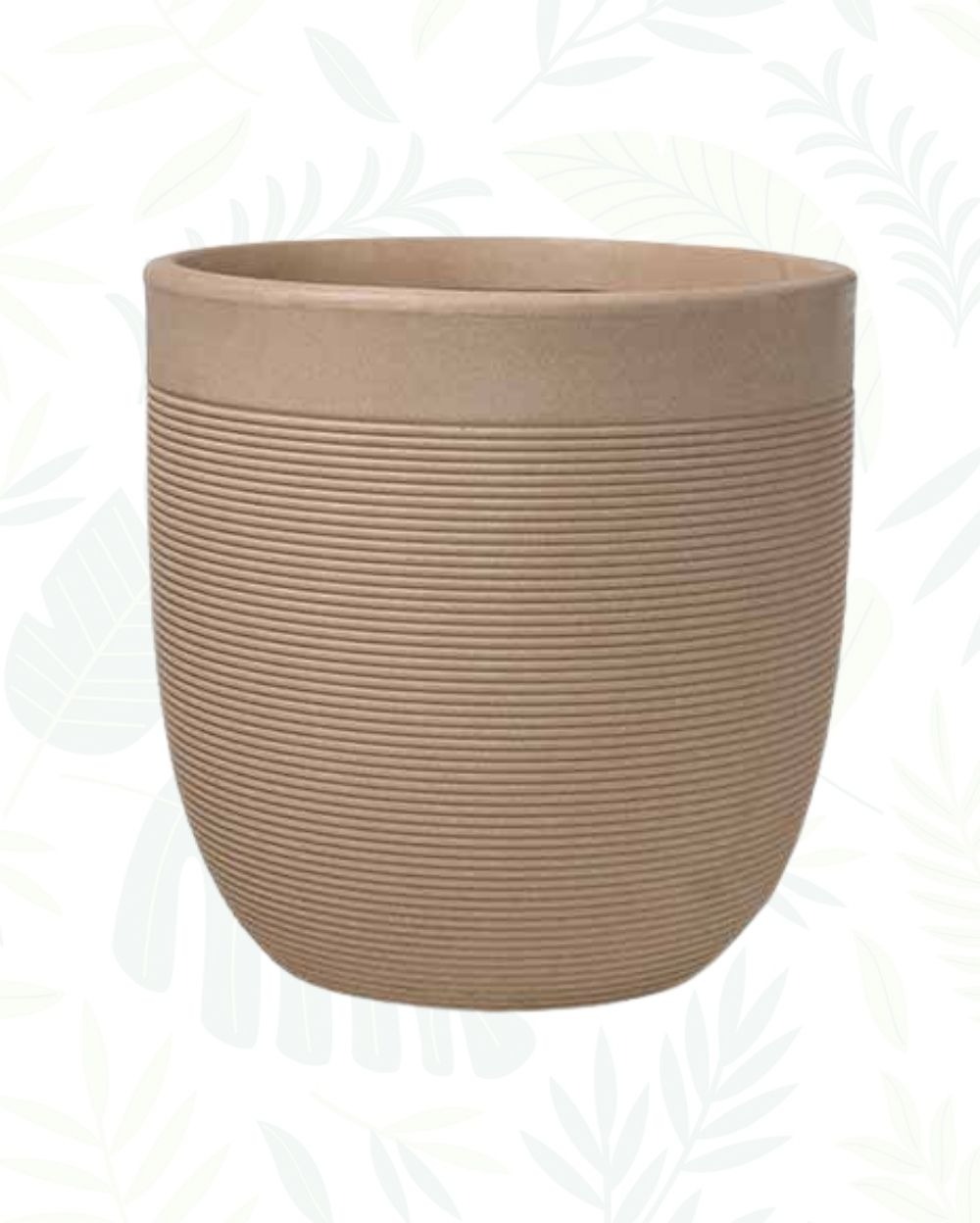 MILANO SHORT STONE FINISH PLANTER - 12 Inch, Cream Stone