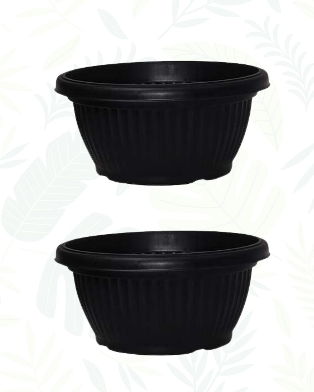 SET OF 2 BELLO BOWL PLANTER 12 In - 12 Inch, Black