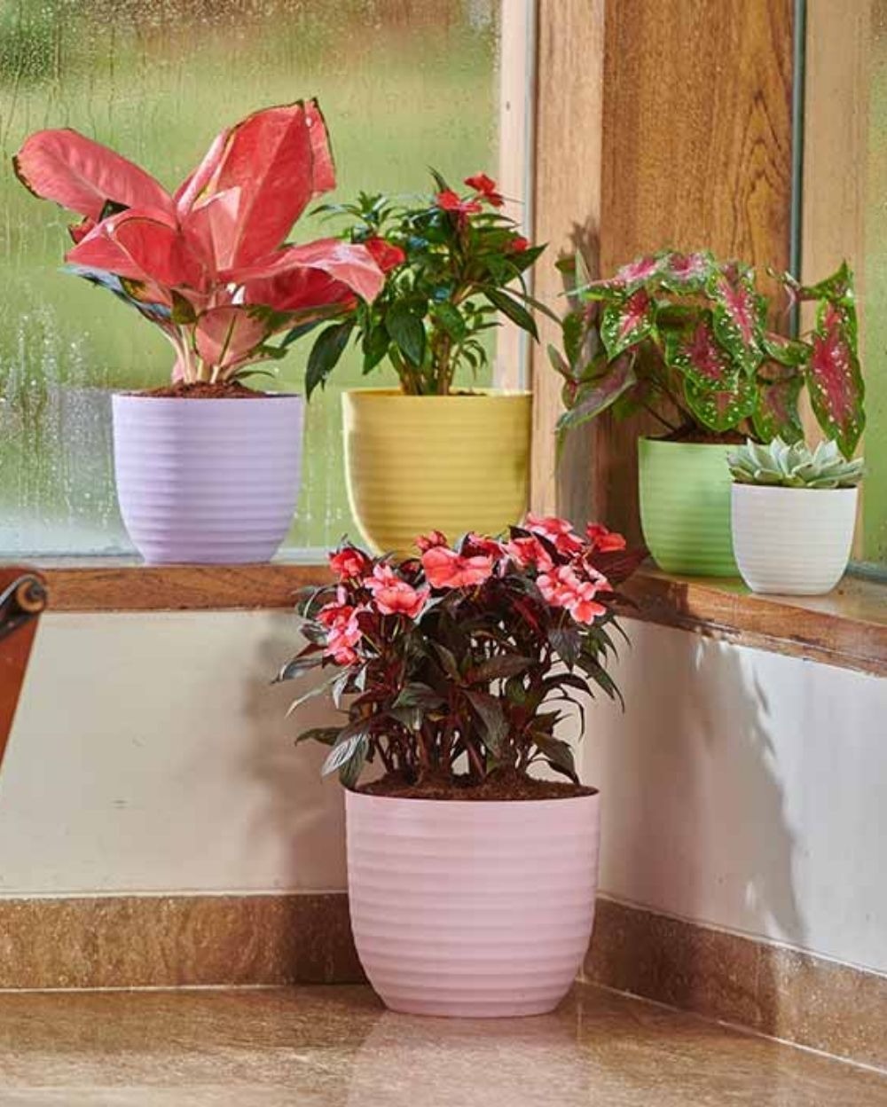 Set of 2  VERONA PLANTERS - 4 Inch, Pink