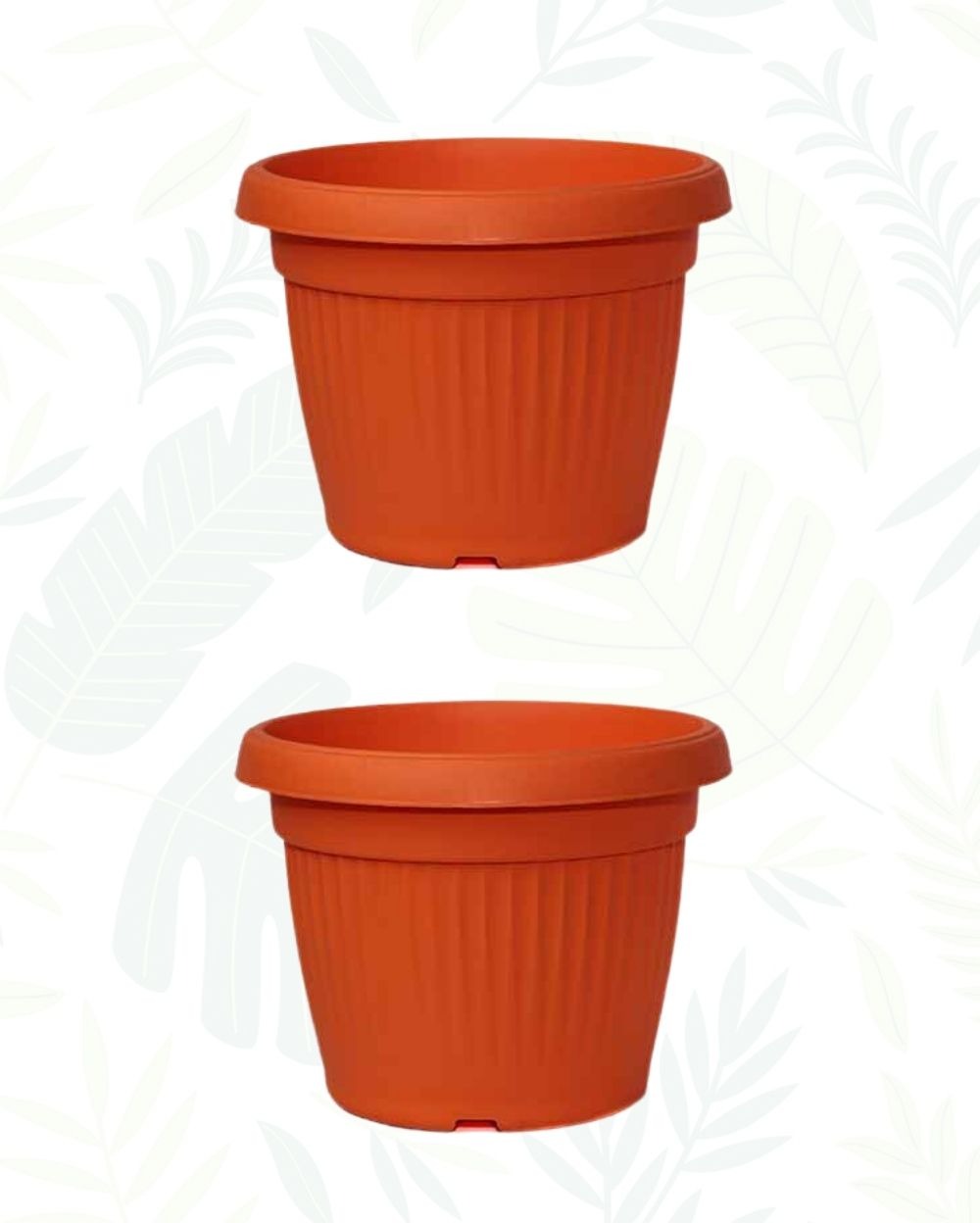 SET OF 2 BELLO ROUND PLANTER 10 In - 10 Inch, Orange