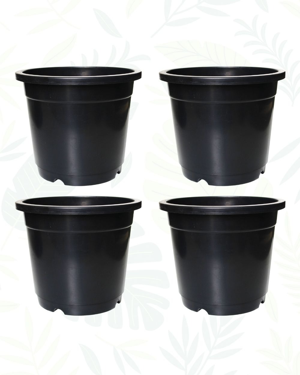 SET OF 4 NURSERY POT - 7 Inch, Black