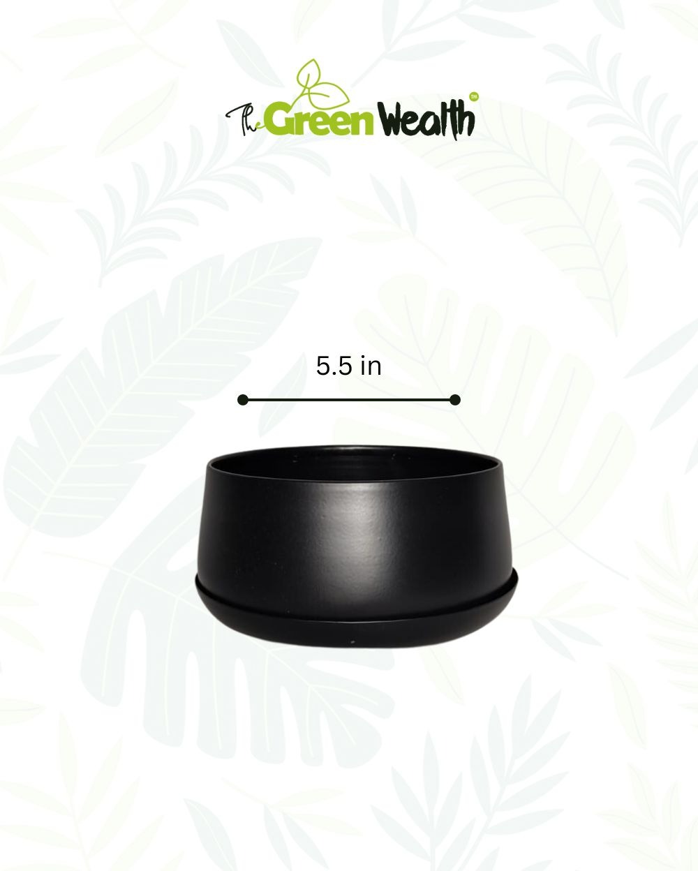 Metal Pot With Plate - 5.5 Inch, Black