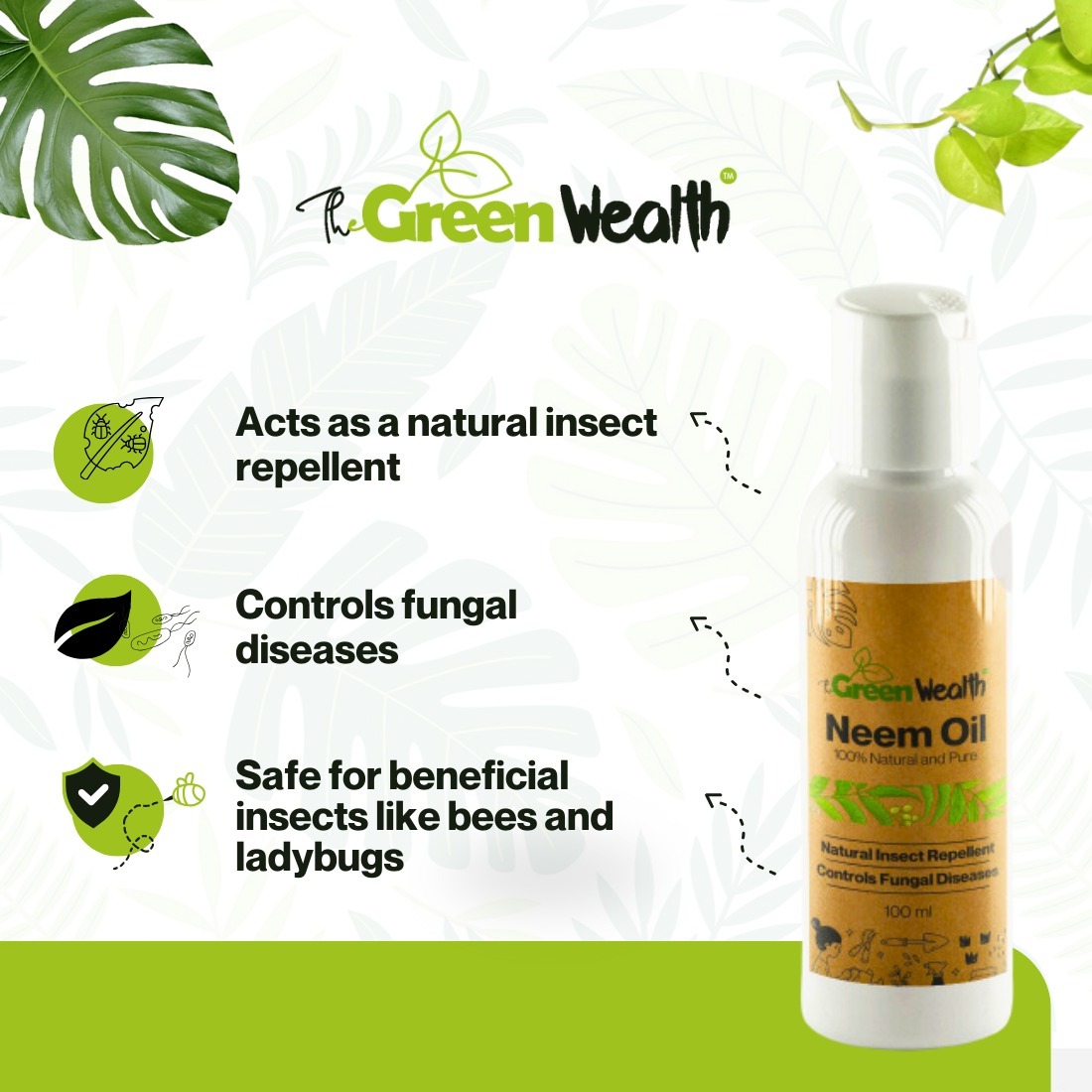 TheGreenWealth Neem Oil Natural Insect Repellent - 100 ML