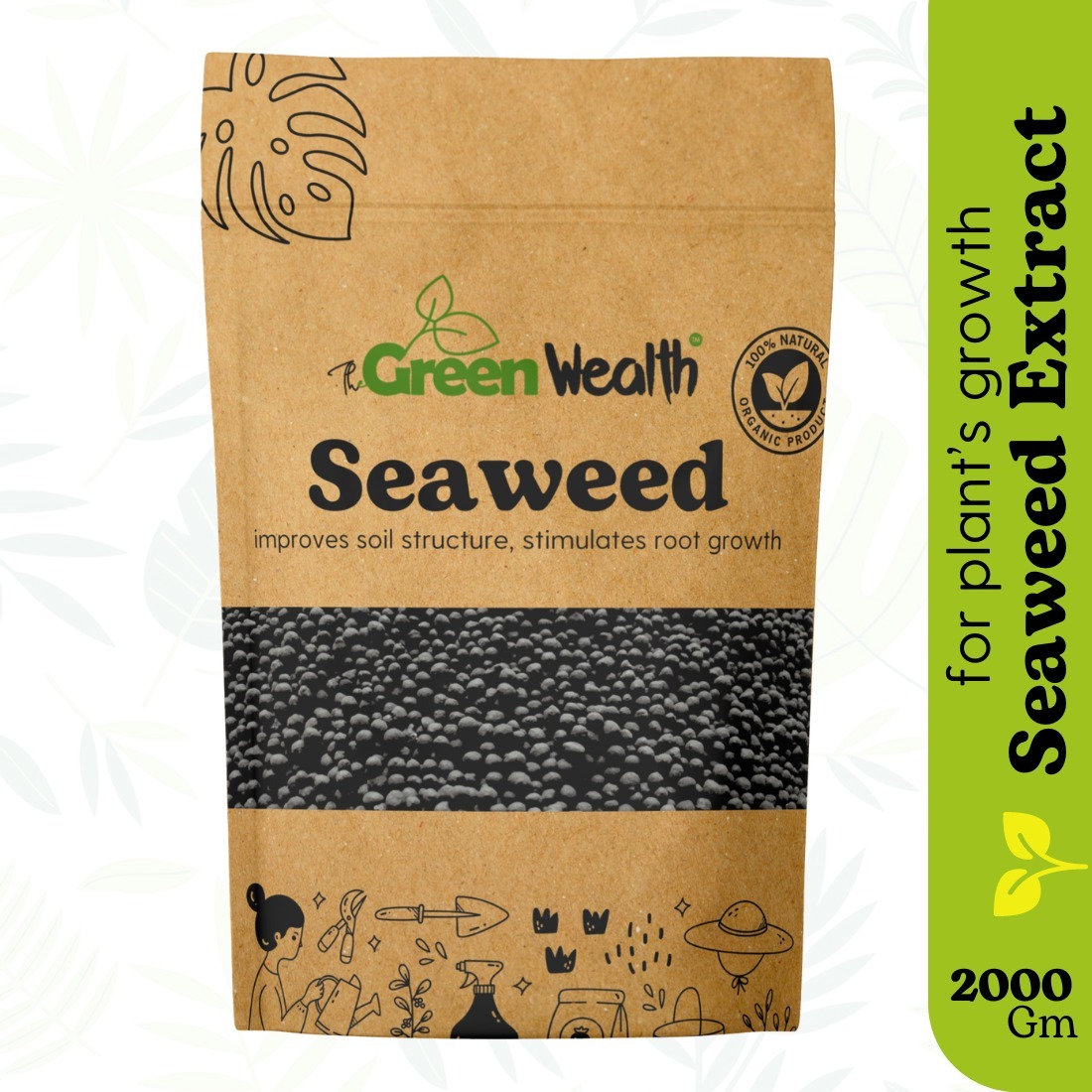 TheGreenWealth Seaweed Extract Granules Organic Fertilizer for Plants - 2 KG