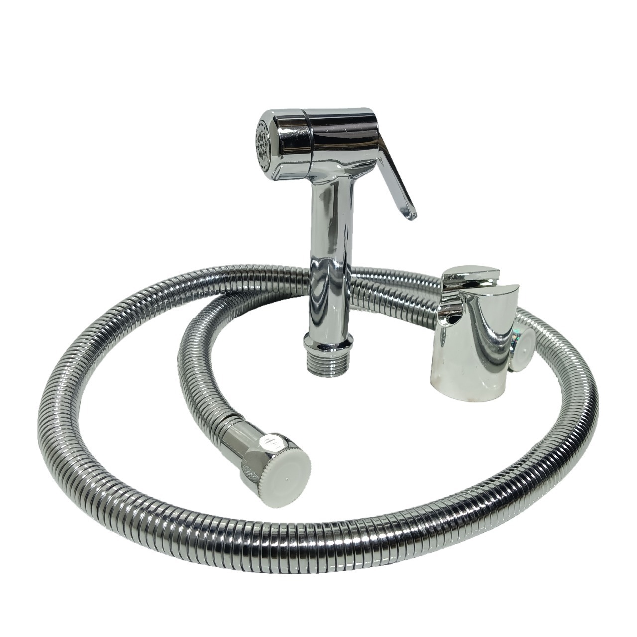 Multi-Purpose Wall Mounted Faucet Jet Holder - White | Durable & Easy to Install | Ideal for Bathrooms | Brass with Chrome Plated Finish