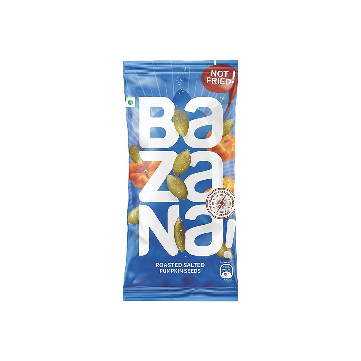 Bazana Pumpkin Seeds Snacks: Roasted Crunchy Salted Seeds for Weight Loss, Immunity Booster & Healthy Diet | Pack of 15 (15gm each) - 15x15x14