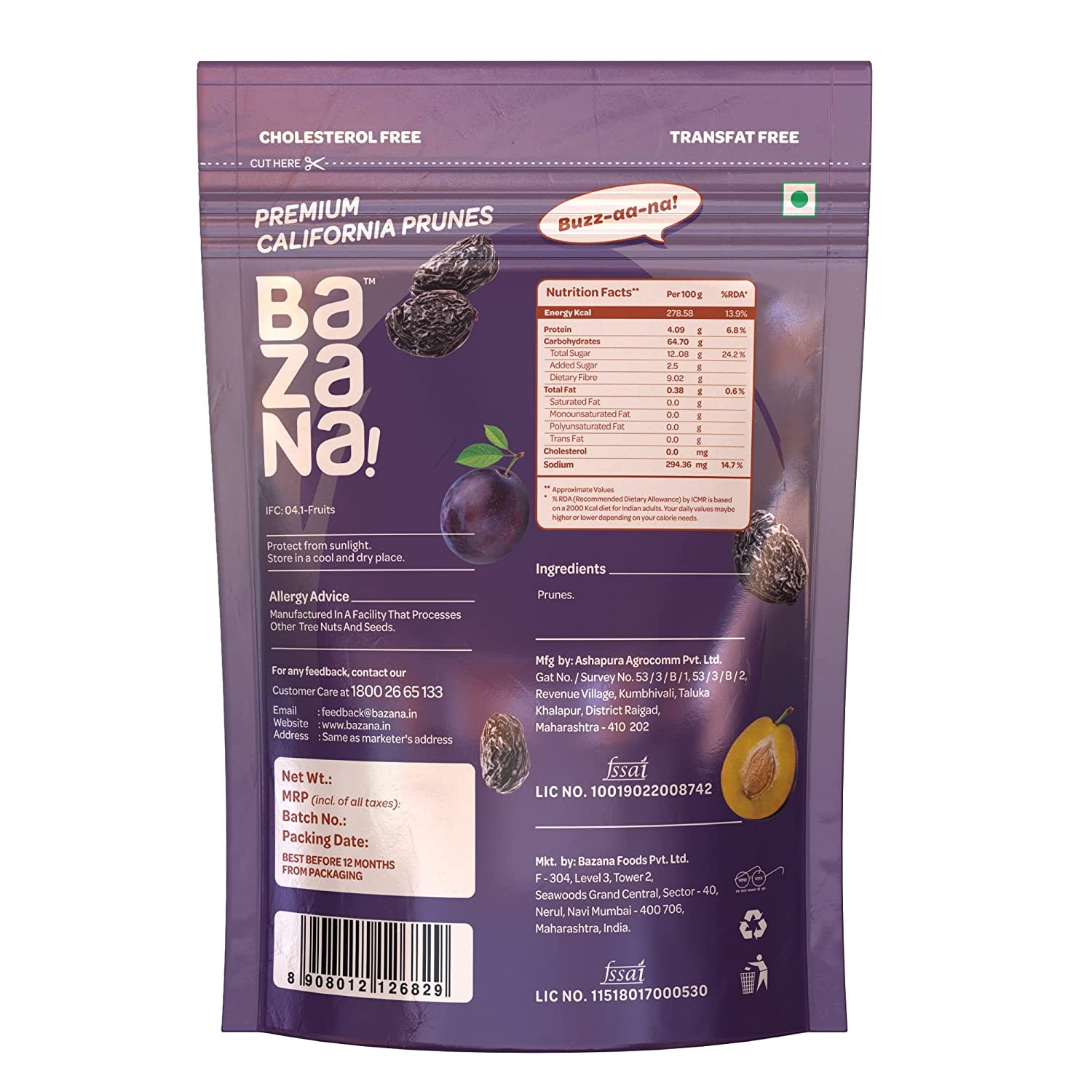 Bazana Discover the Delicious Bazana Pitted Prunes - 15x15x14cm