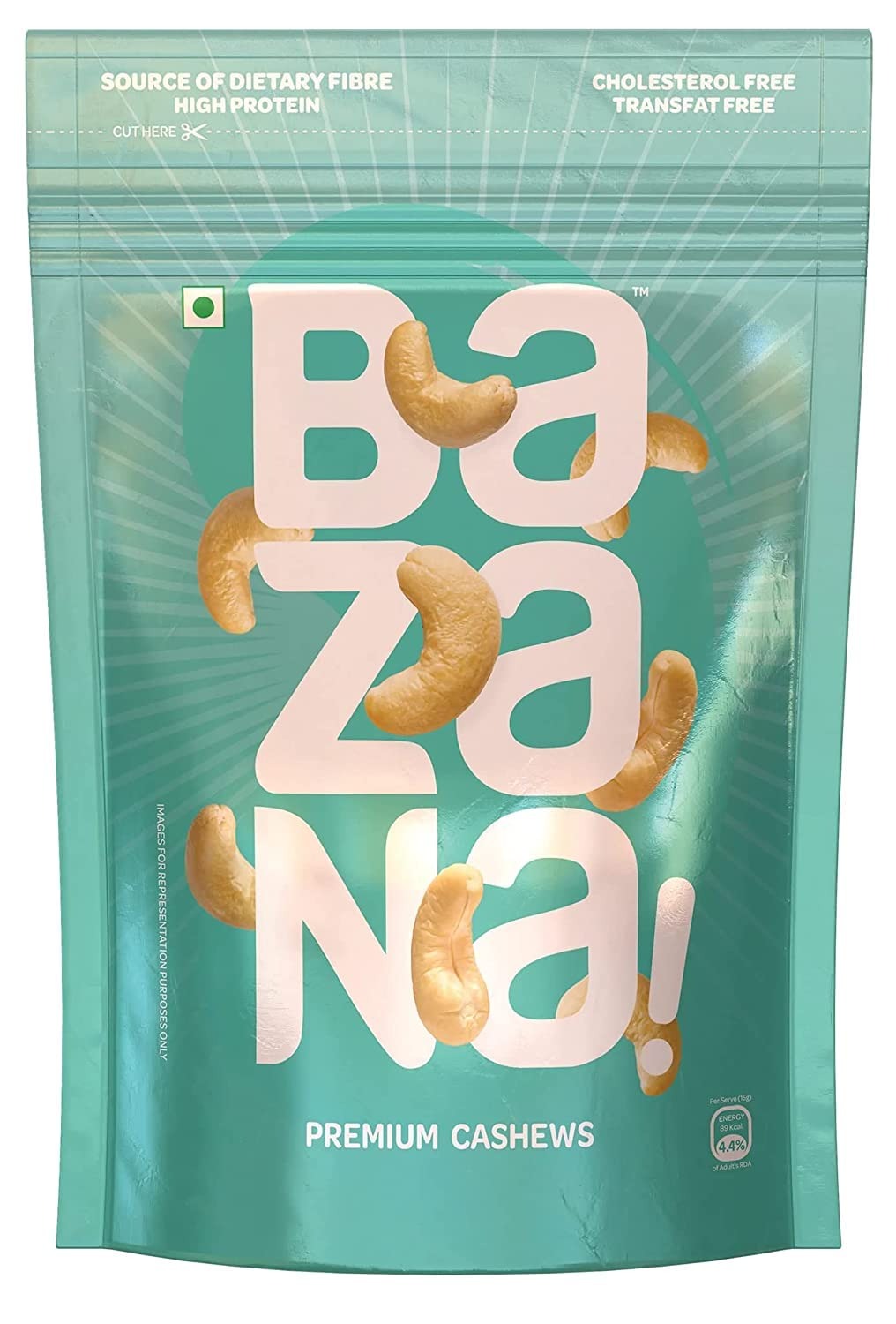 Bazana Premium Nutty Delight: Bazana California Almond 200g & Cashew Combo 200g Pack | Irresistibly Delicious Snack