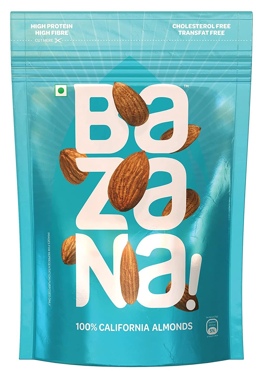 Bazana Premium Nutty Delight: Bazana California Almond 200g & Cashew Combo 200g Pack | Irresistibly Delicious Snack