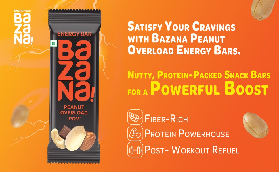 Bazana Energy Boost Trio: Assorted 3-Pack of Energy Bars (Raspberry, Peanut Overload, NutFruit & Berries)