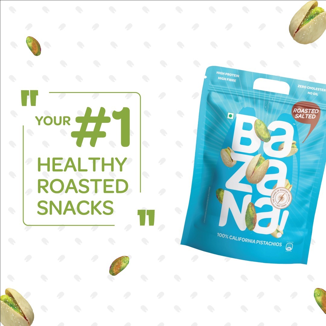 BAZANA Bazana - Perfectly Salted - 1kg Pistachios for Snacking! Packed with wholesome goodness, these pistachios are an ideal family snack. Savor the Flavor with Premium Roasted Pistachios! - 