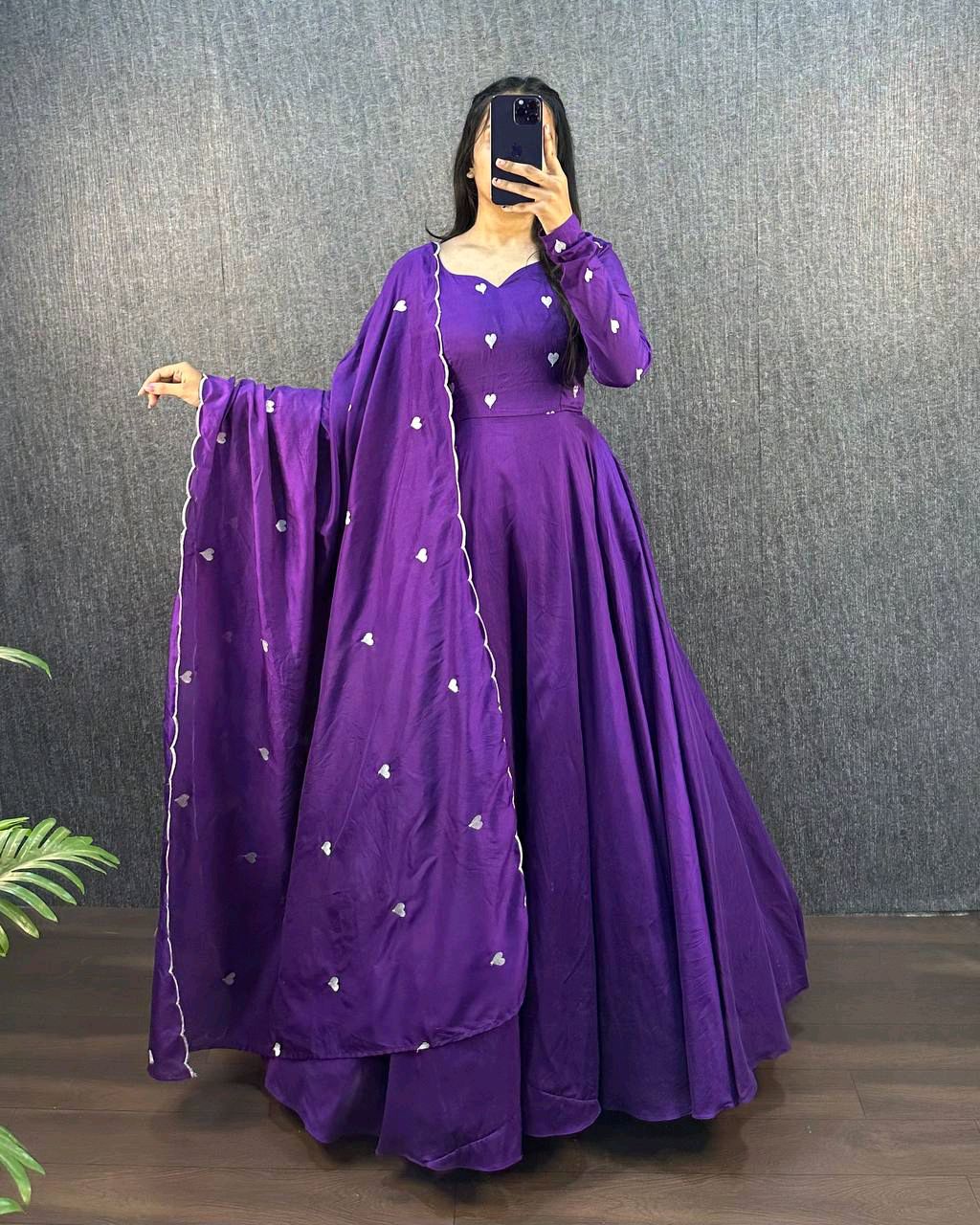 Aadya Heart  - XL-42, Purple