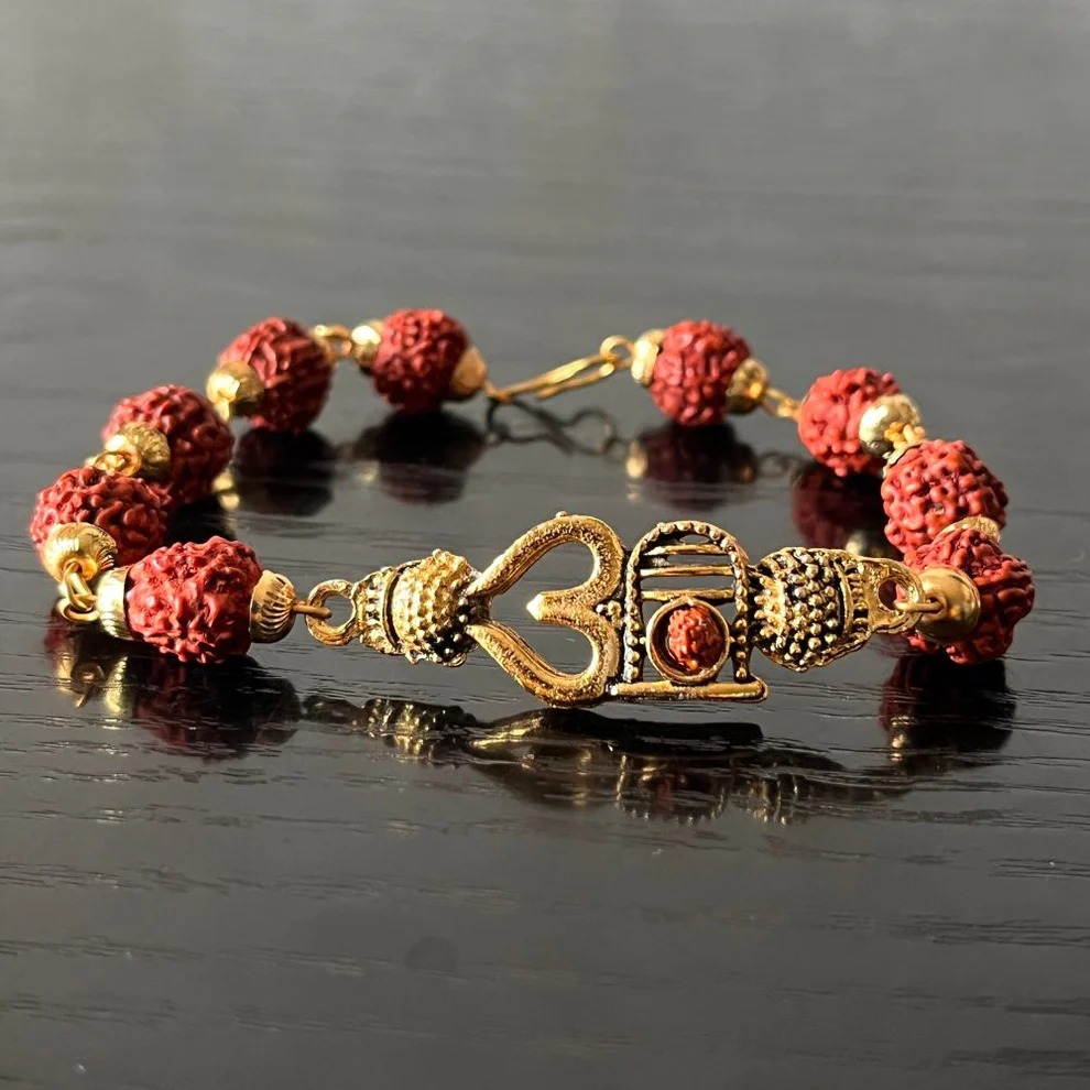 5 Mukhi Rudraksha Bracelet / Five Face Rudraksh Bracelet 24 carat Gold  Plated | eBay