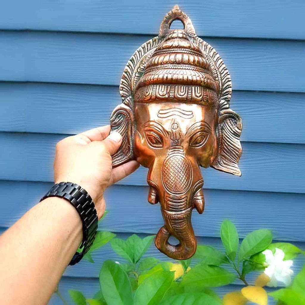 Ganesh Ji Wall Hanging | Ganesha Face Wall Decor -13 Inch