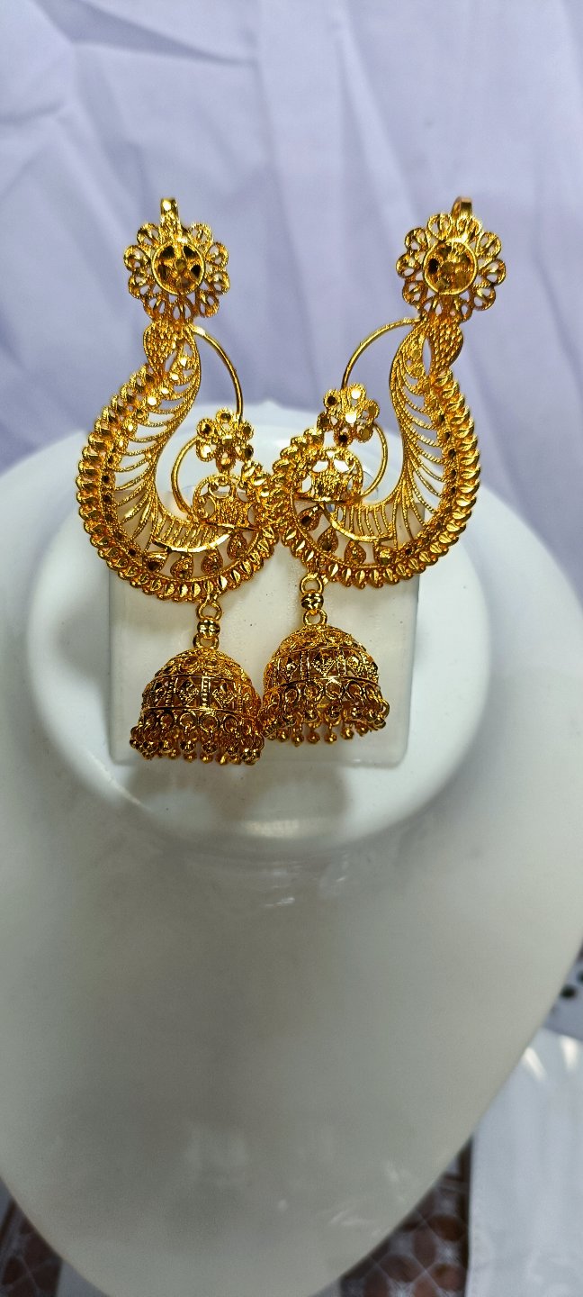 Gold Plated Earrings Bollywood Designer Bridal Stud Push Back Fashion  Jewellery | eBay