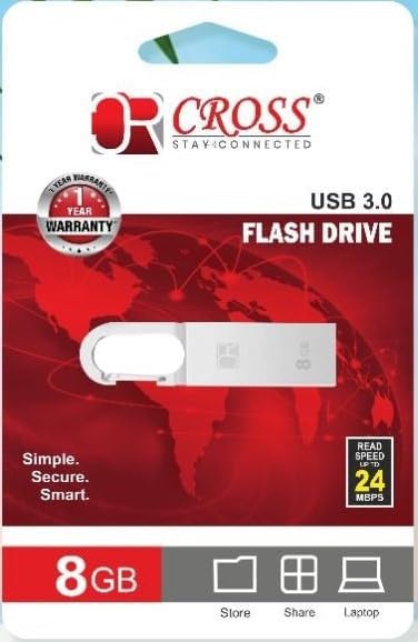 Cross  USB 3.0 Metal Body Flash/PenDrive External Storage Device 1yr Warranty