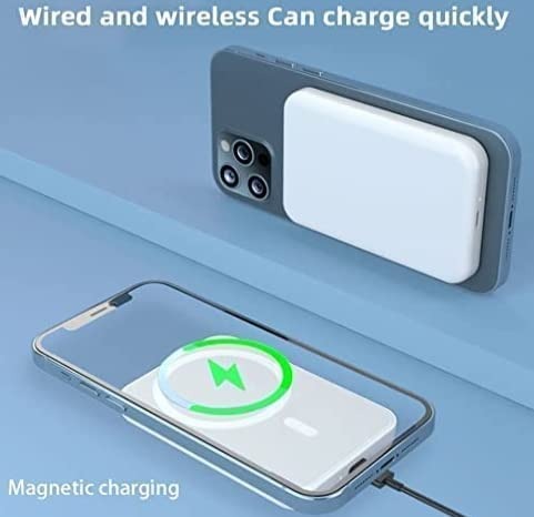 Magsafe Wireless Portable Power Bank 5000Mah Wireless Charging Battery Pack Compatible with iPhone Series 1yr warranty with logo