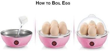 Egg Boiler Electric Automatic Off 7 Egg Poacher for Steaming, Cooking, Boiling and Frying (400 Watts) Multicolour 