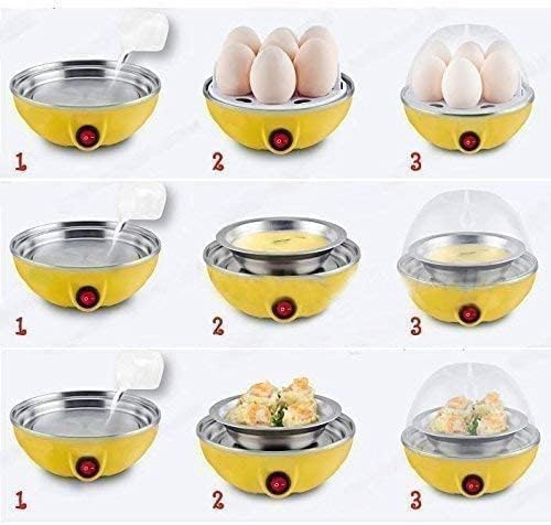 Egg Boiler Electric Automatic Off 7 Egg Poacher for Steaming, Cooking, Boiling and Frying (400 Watts) Multicolour 