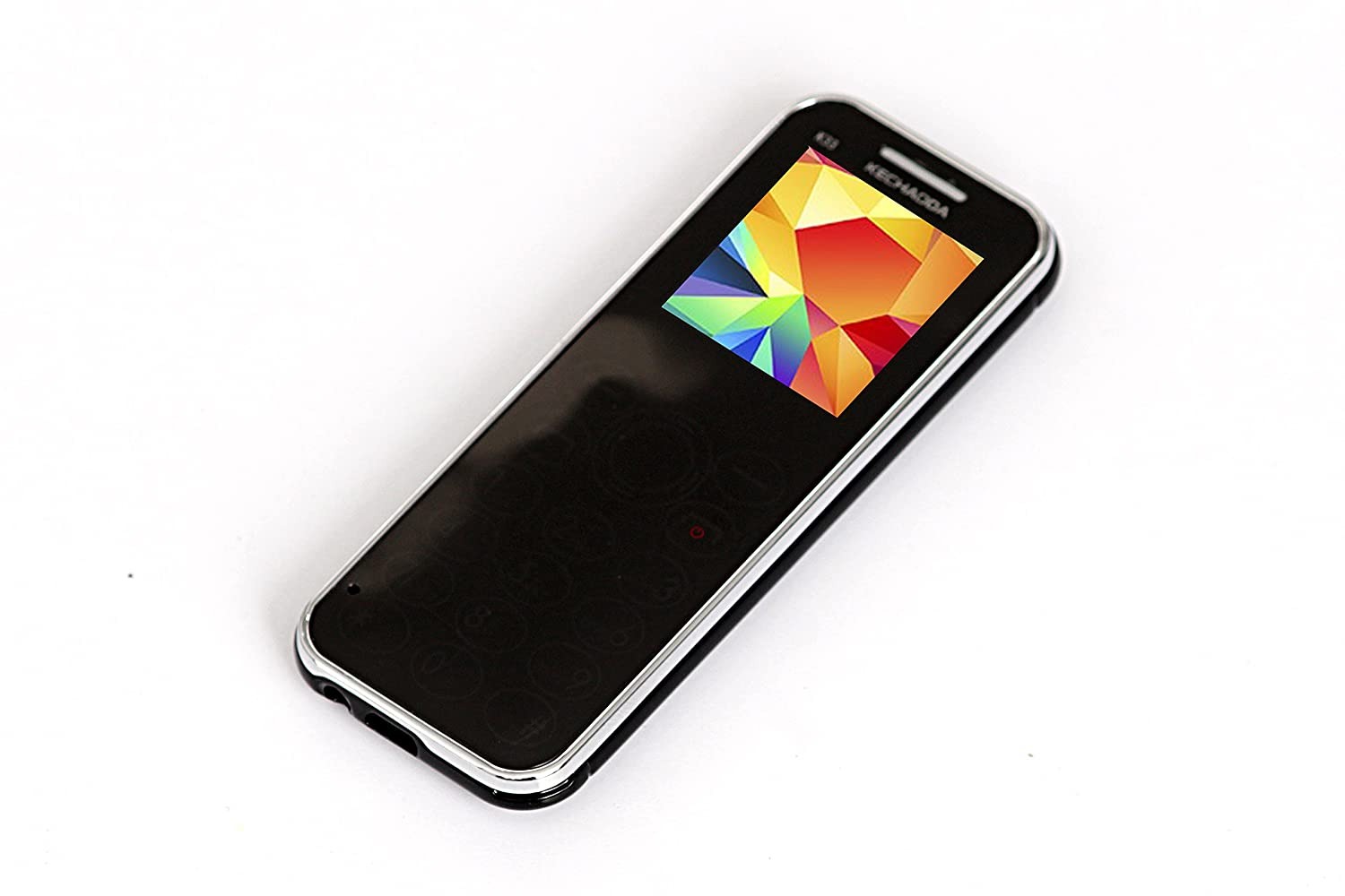 Kechaoda K33 Slim and Dual Sim GSM Mobile Phone with External Memory Slot 1.44 Inch Display Rear VGA Camera with Flash Light Bluetooth - Black