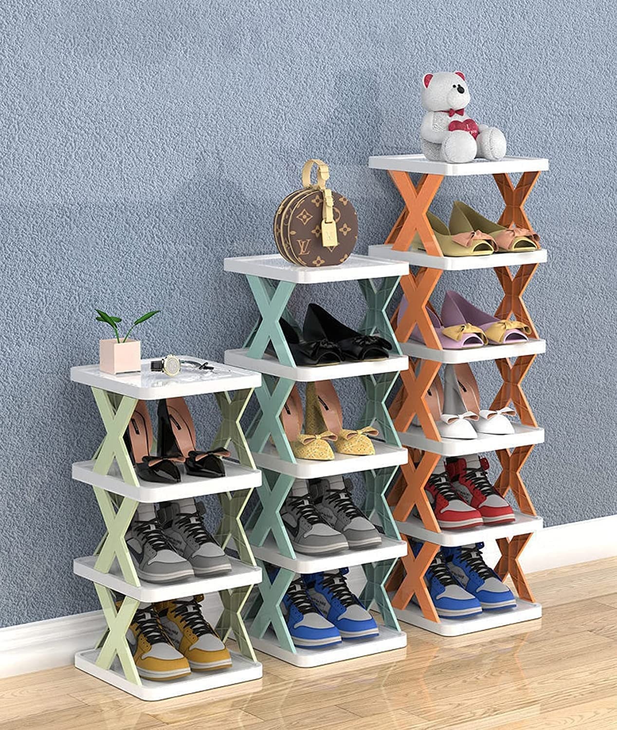 6 Layer Shoe Rack,Stackable Shoe Storage Organizer for Bedroom Entryway, Adjustable Shoe Rack, Shoe Slots Organizer Shelf, Easy Clean Shoe Tower Rack (6 Layer Shoes Rack)
