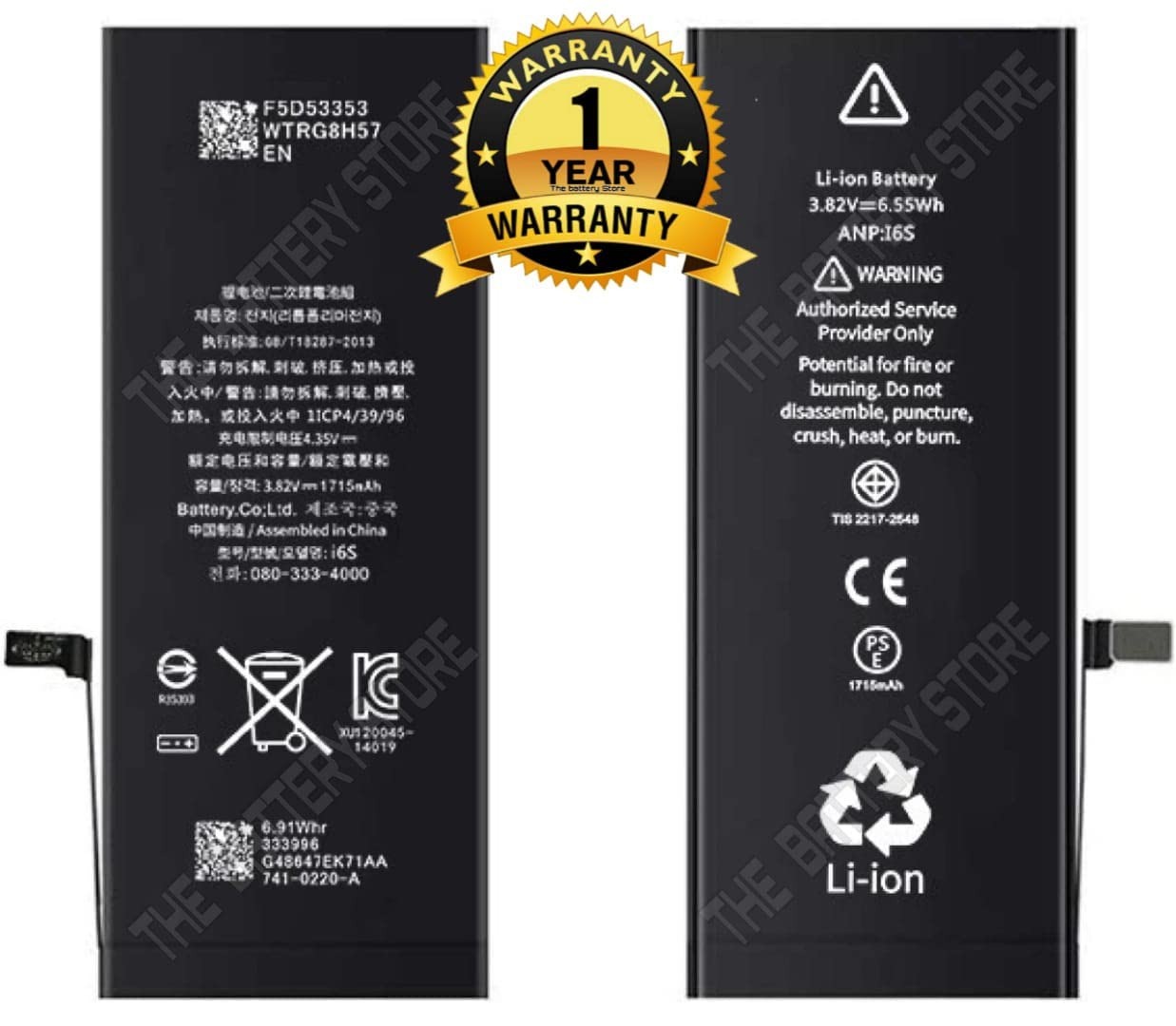  Original 2340 mah Battery for iPhone 6S A1700 A1688 A1633 with 1 Year Warranty (for iPhone 6S A1700 A1688 A1633)