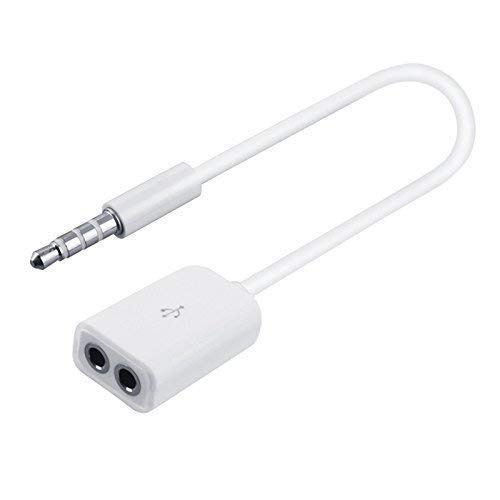  Earphone Spliter 3.5Mm Stereo Audio Male To 2 X 3.5Mm Female Earphone Splitter Cable Adapter,dual earphones connector,3.5 mm dual cable,couple earphone connector (Audio Splitters) Pack of 2