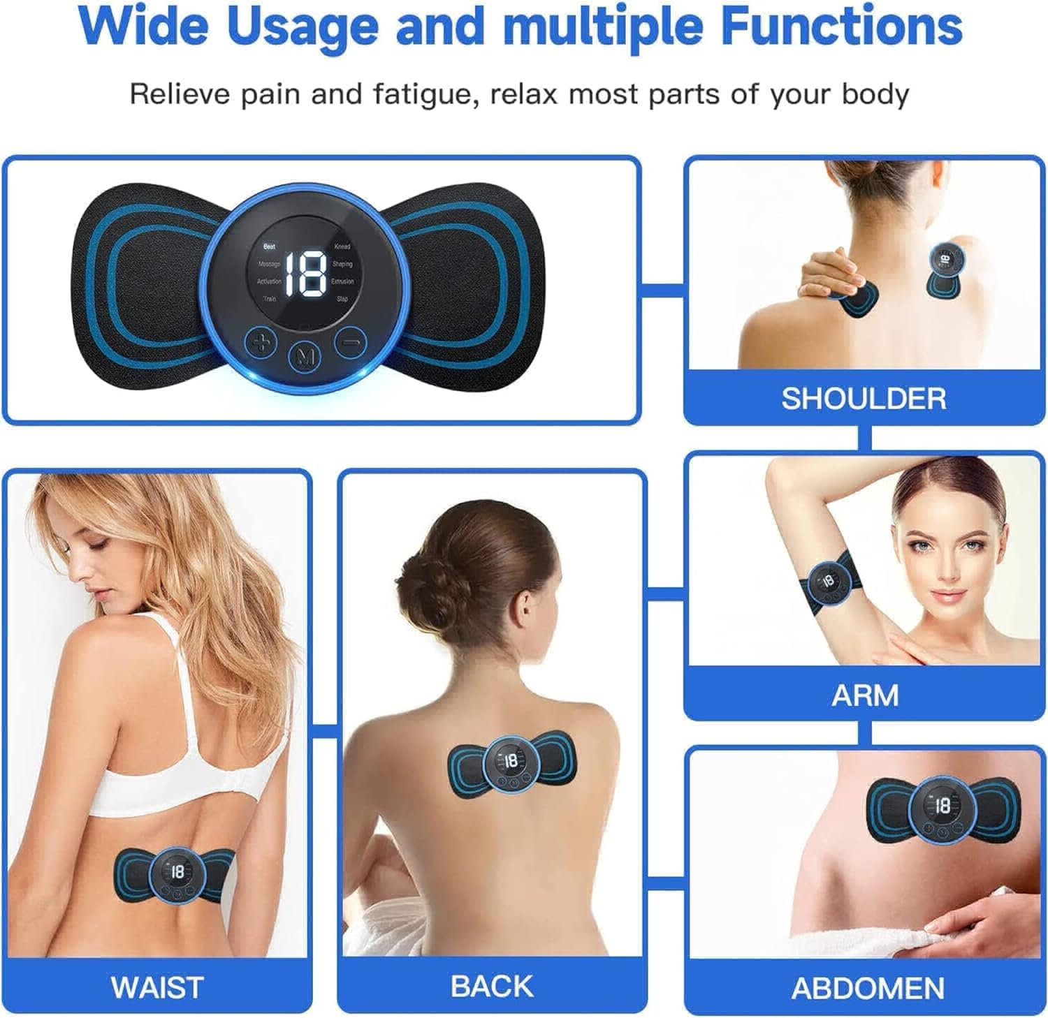 Mini-Neck-Massager-Portable-Massager-Reusable-EMS-Bioelectric-Acupoints-Massager-Mat-Microcurrent-Cervical-Spine-Massager-for-Pain-Relief - Black