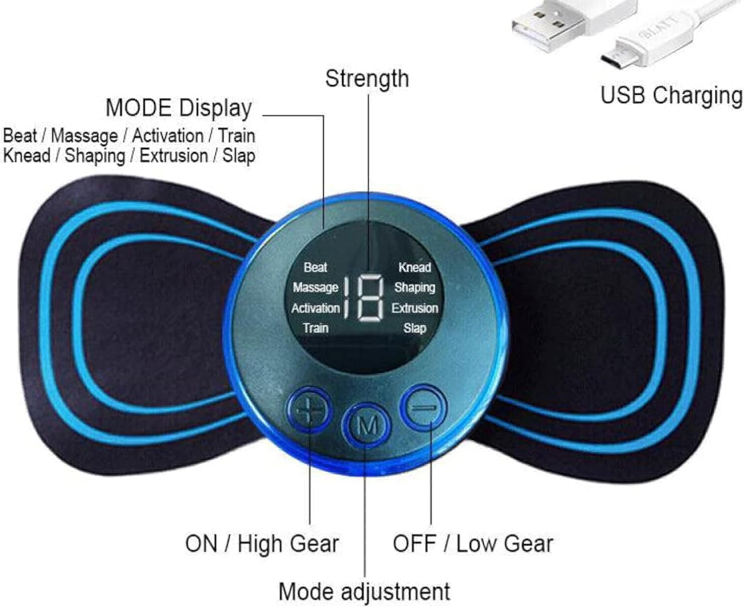 Mini-Neck-Massager-Portable-Massager-Reusable-EMS-Bioelectric-Acupoints-Massager-Mat-Microcurrent-Cervical-Spine-Massager-for-Pain-Relief - Black