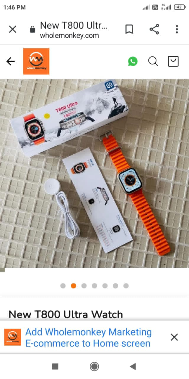 Combo With T800 & Airpods Pro-2 Including Case Cover - Web Orange