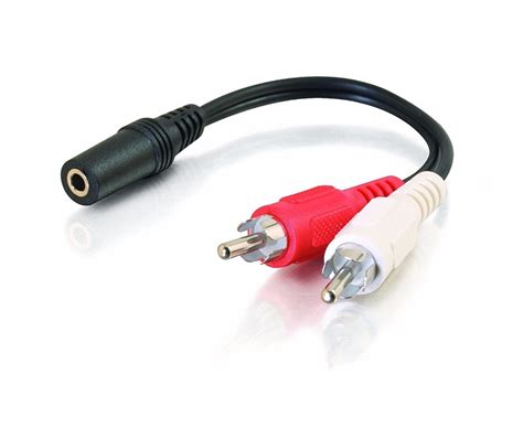 3.5Mm Female Stereo Jack To 2 Rca Male Plugs Cable For Personal Computer (1.5 Meter - 4.9 Feet, Black)