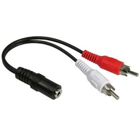 3.5Mm Female Stereo Jack To 2 Rca Male Plugs Cable For Personal Computer (1.5 Meter - 4.9 Feet, Black)