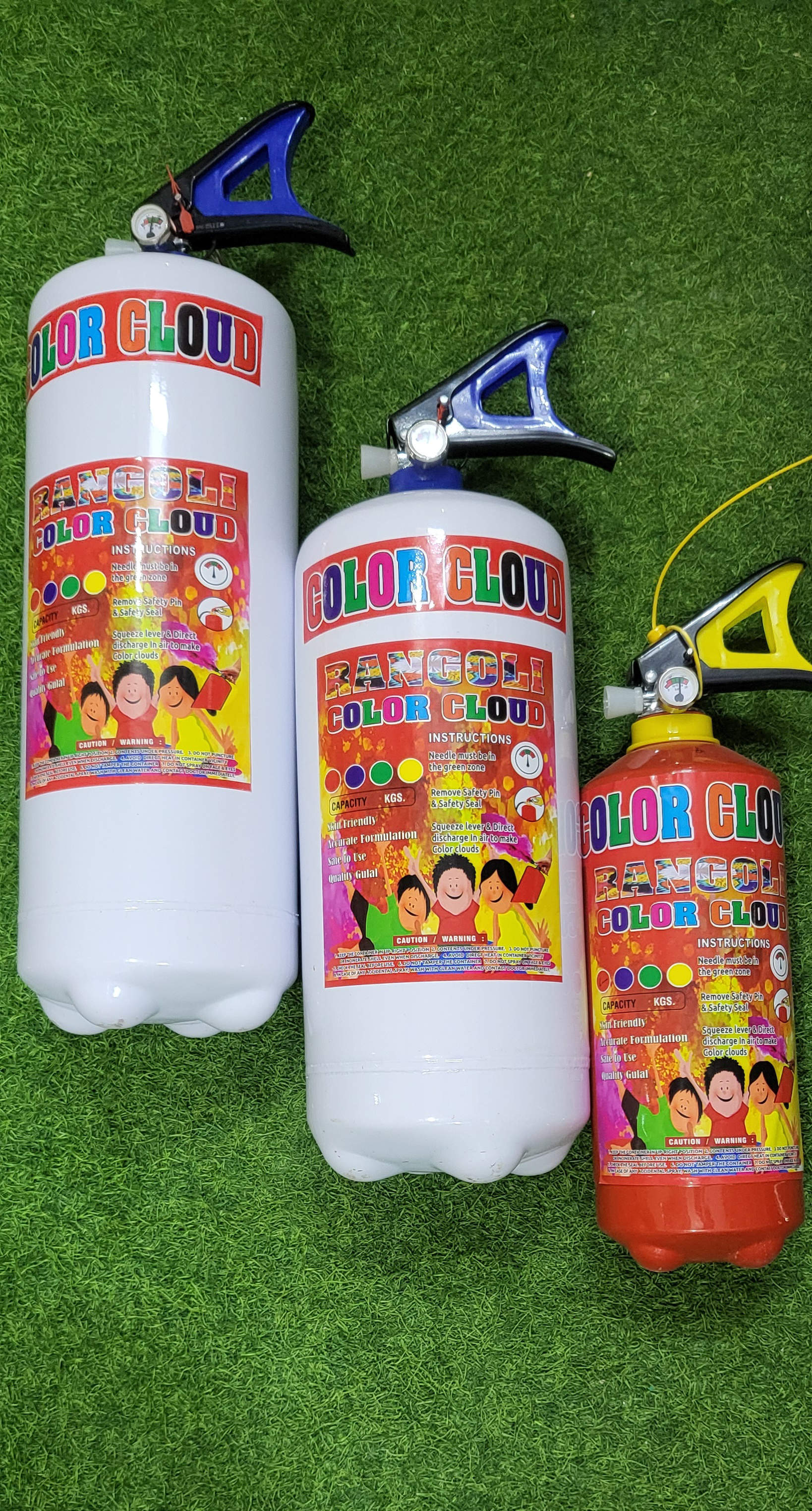 Holi Colour Cloud Holi Gadget | Natural and Herbal Gulal Spray Cylinder for Holi Celebration, Weddings, Photoshoots, Theme Parties - Yellow, 2KG