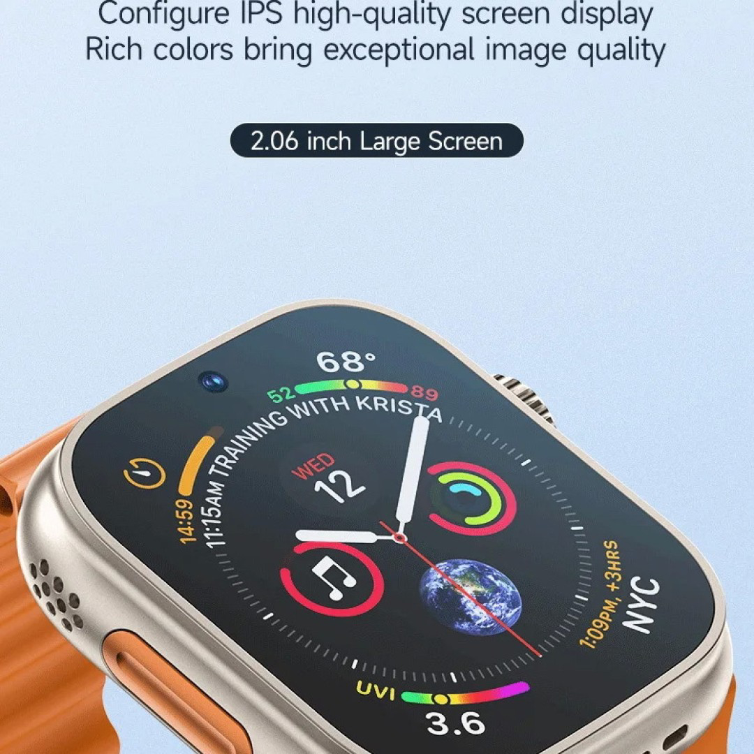 S9 Ultra 4G Dual Camera Wifi GPS 4G Network 1GB RAM 16GB Storage Smart Watch Smartwatch - Web Orange