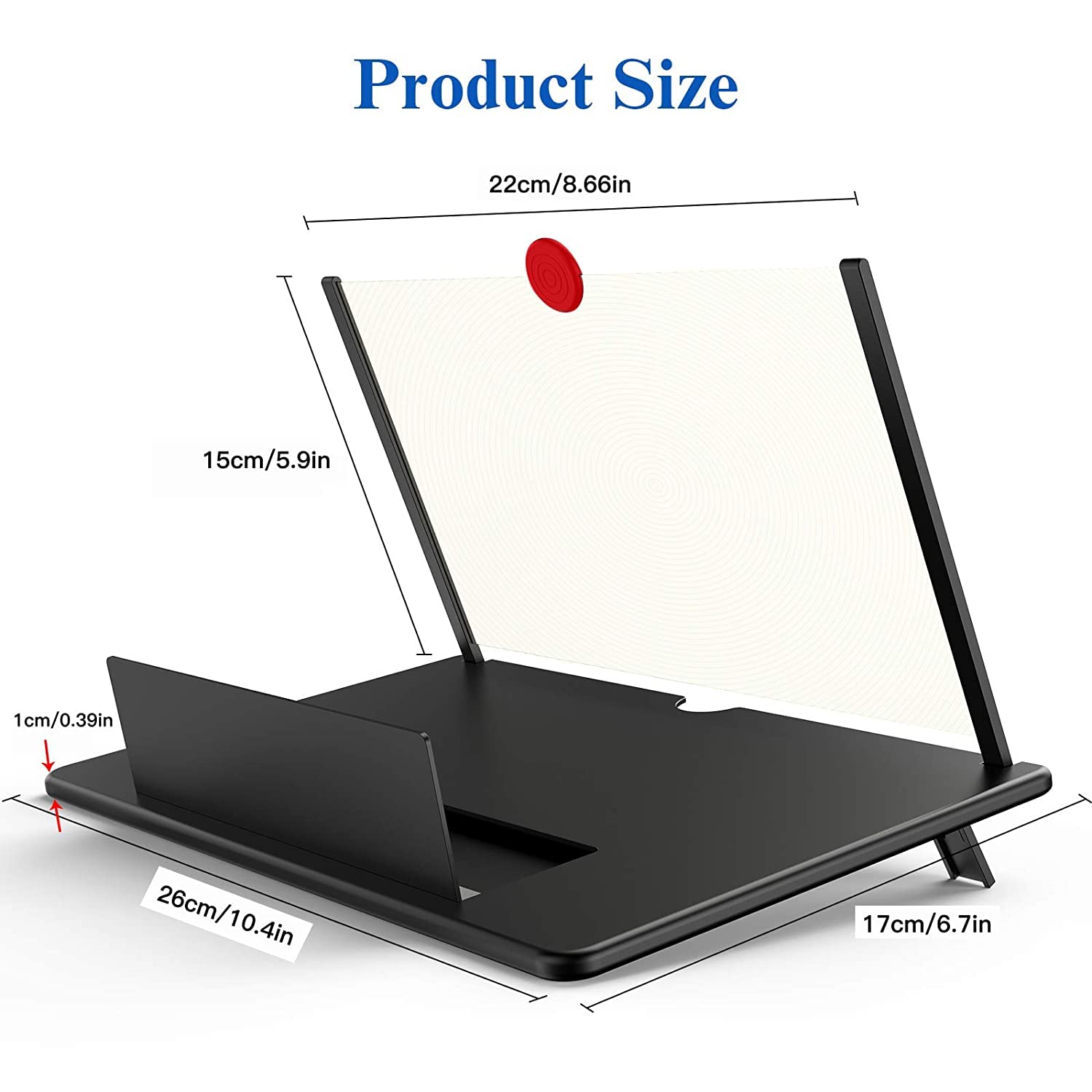 Black Big Screen high Definition Foldable Box Light Wight Flexible Phone Magnifier F2 3D Screen Practical Phone Holder Stand Compatible with All Smartphones