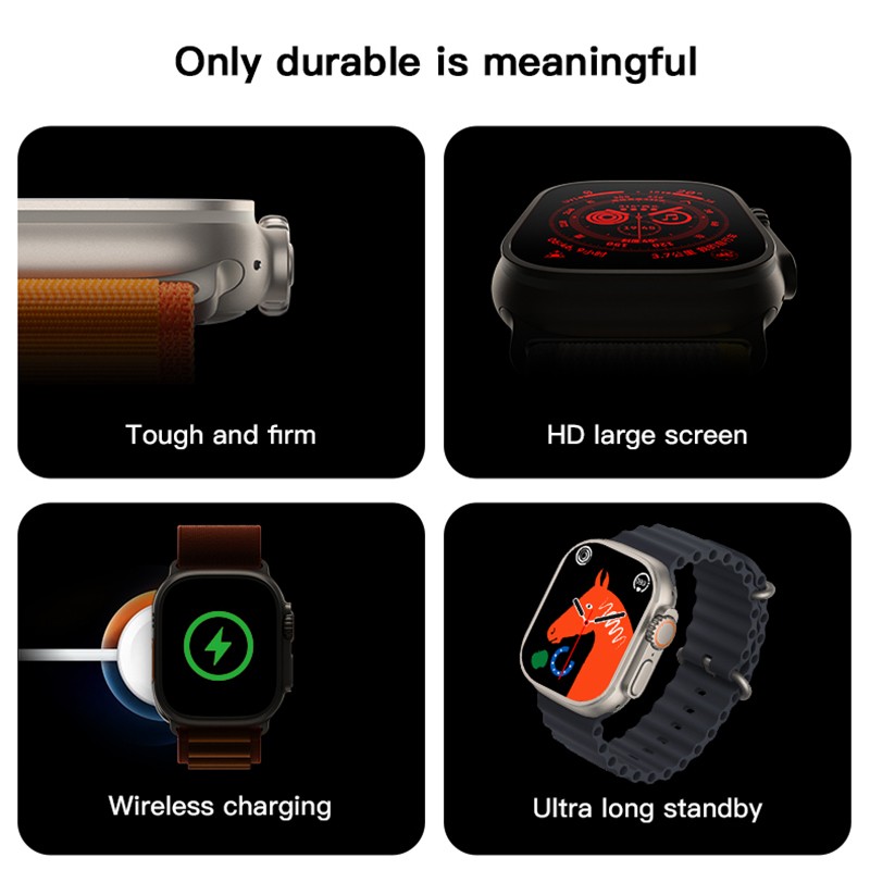 C800 Ultra Smartwatch S8  1 piece without loggo Men Women Bluetooth Call Wireless Charging Heart Rate Sleep Monitoring Watches Support NFC - Orange