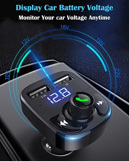 Car Charger Dubble Usb + Bluetooth Receiver