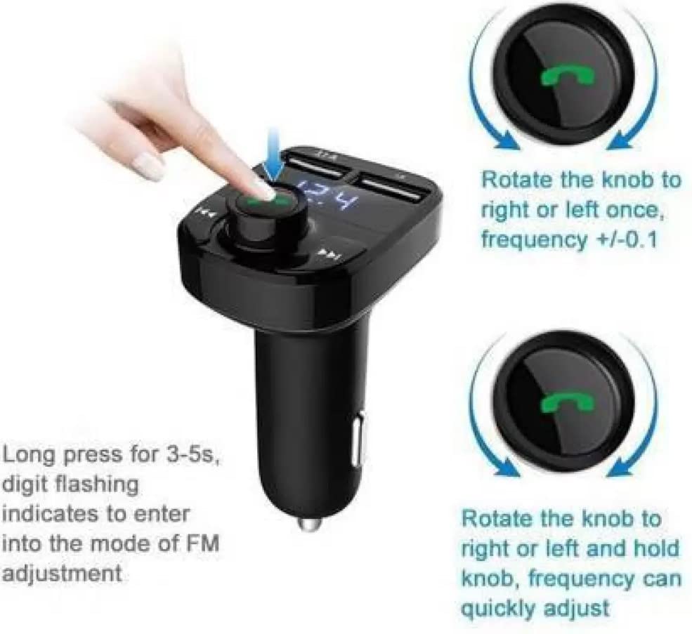 Car Charger Dubble Usb + Bluetooth Receiver