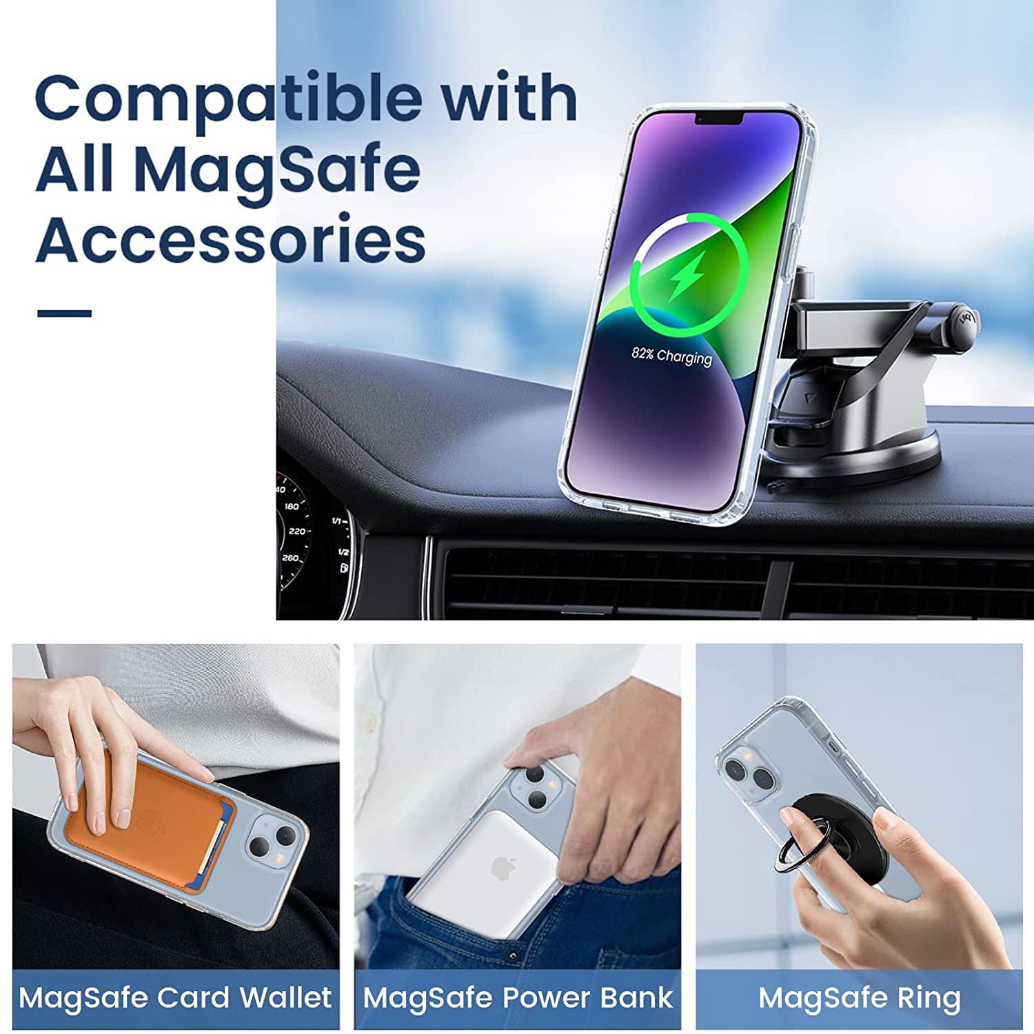 Clear Case Compatible with iPhone Magnetic Case with Built-in Magnets Compatible with MagSafe, Crystal Clear Slim Soft TPU Cover for iPhone - iPhone 13 Pro