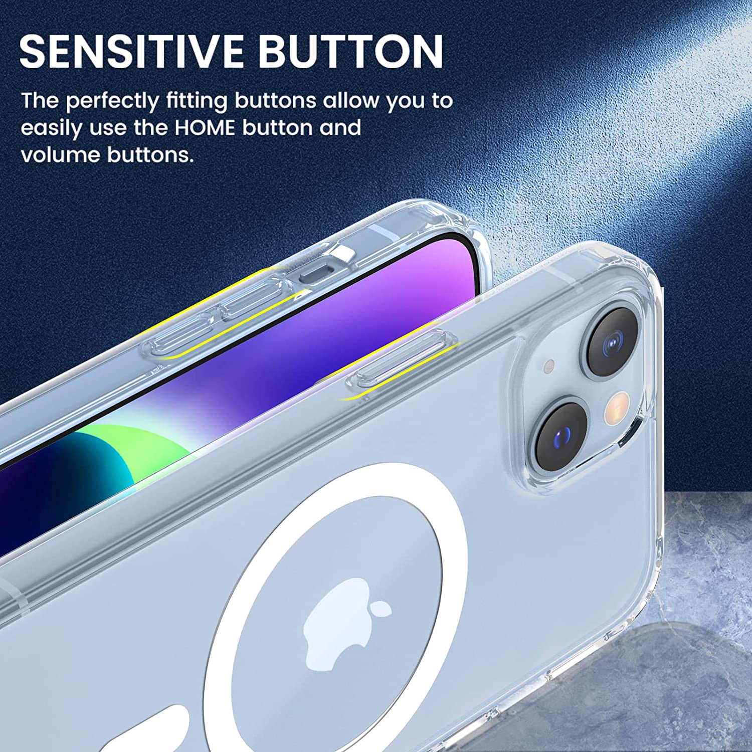 Clear Case Compatible with iPhone Magnetic Case with Built-in Magnets Compatible with MagSafe, Crystal Clear Slim Soft TPU Cover for iPhone - iPhone 13